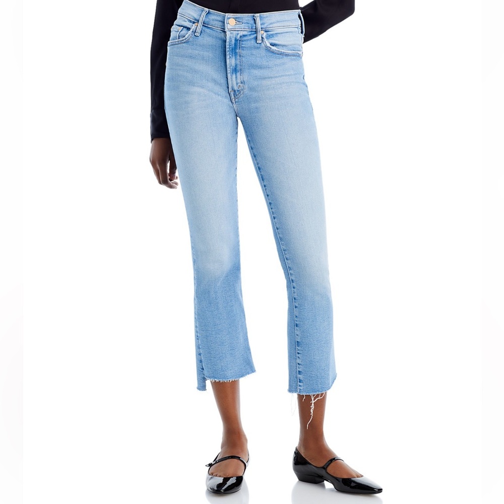 MOTHER NEW THE INSIDER HIGH RISE CROP STEP FRAY JEANS IN LIMITED EDITION SIZE 28